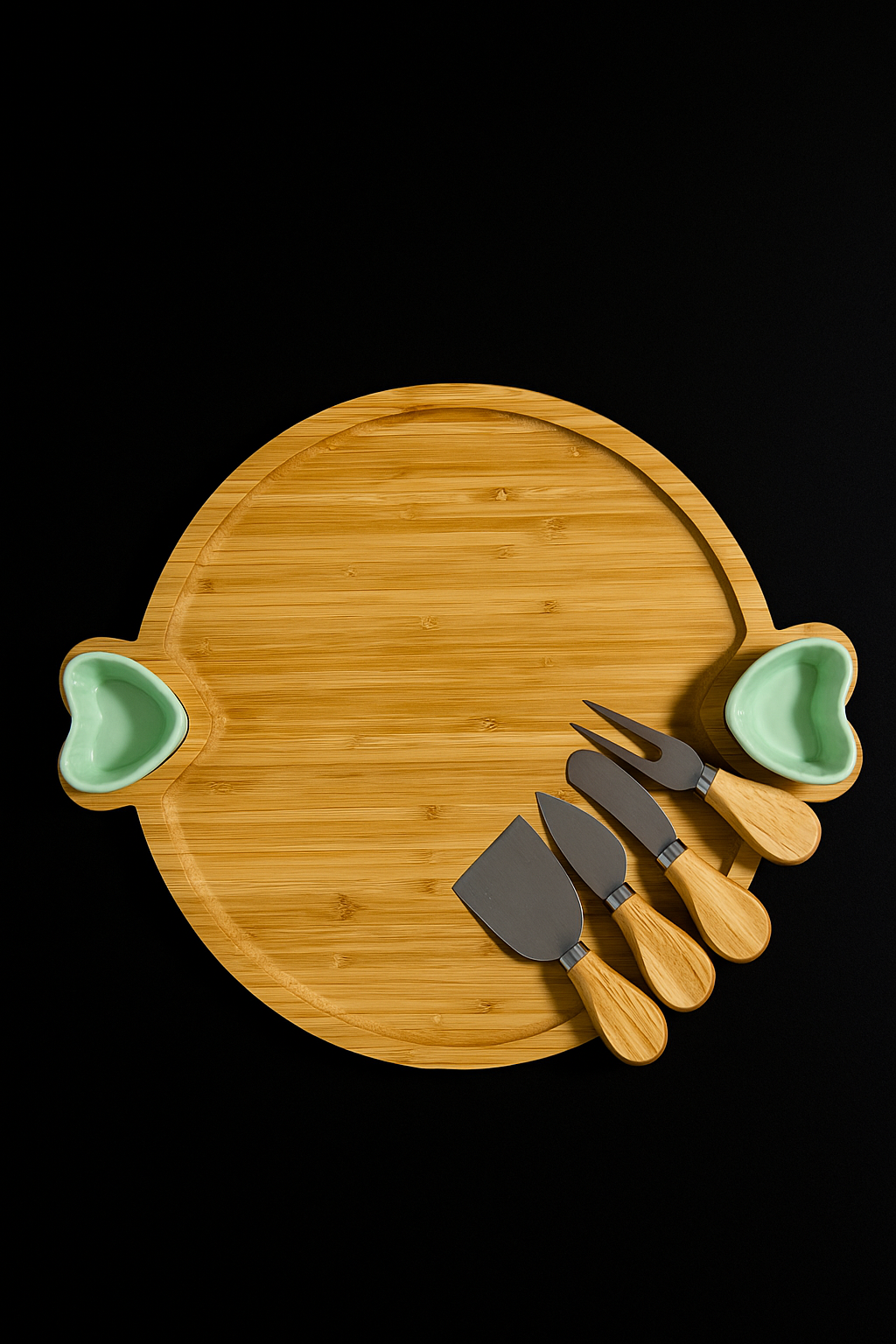 Round Charcuterie Board with Utensils & Ramekins